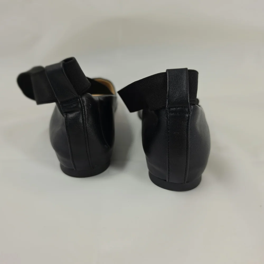 Jessica Simpson Girls Ballet Flats Black Elastic Strap Mary Jane Shoes Size 5